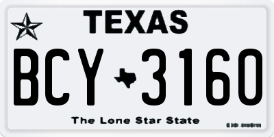 TX license plate BCY3160