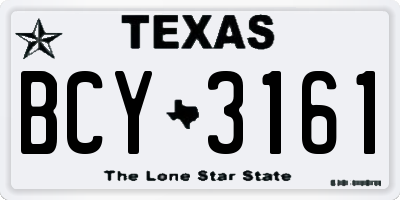 TX license plate BCY3161