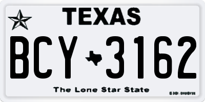TX license plate BCY3162