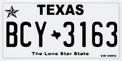 TX license plate BCY3163