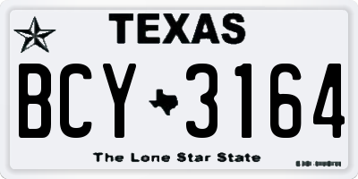 TX license plate BCY3164