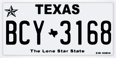 TX license plate BCY3168