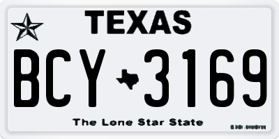 TX license plate BCY3169