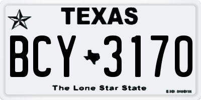 TX license plate BCY3170