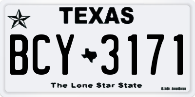TX license plate BCY3171