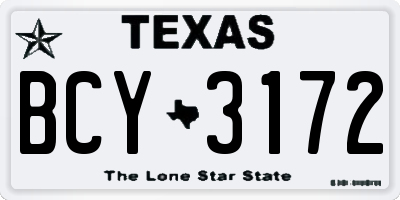 TX license plate BCY3172