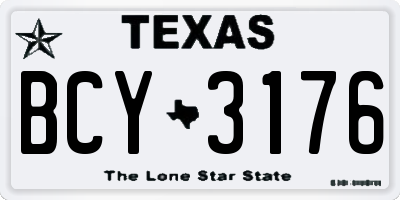 TX license plate BCY3176