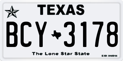 TX license plate BCY3178