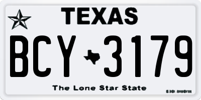 TX license plate BCY3179