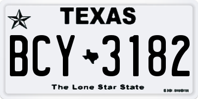 TX license plate BCY3182
