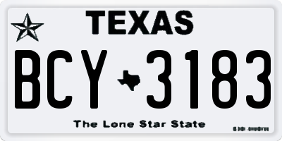 TX license plate BCY3183