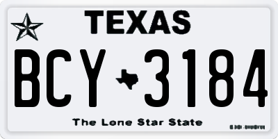 TX license plate BCY3184