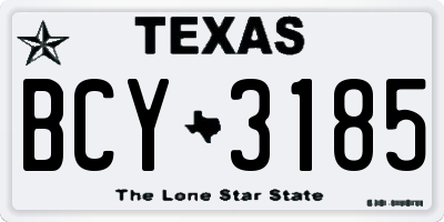 TX license plate BCY3185