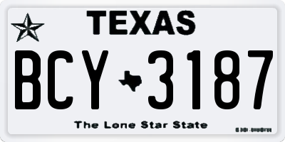 TX license plate BCY3187