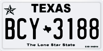 TX license plate BCY3188
