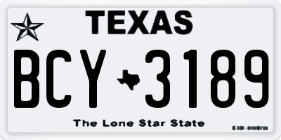 TX license plate BCY3189
