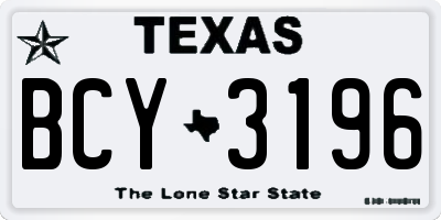 TX license plate BCY3196