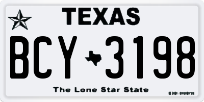 TX license plate BCY3198