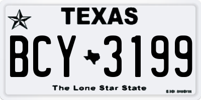 TX license plate BCY3199