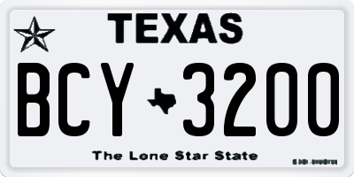 TX license plate BCY3200