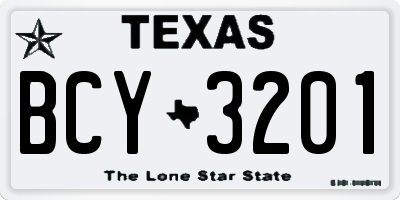 TX license plate BCY3201