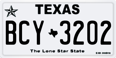 TX license plate BCY3202