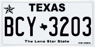 TX license plate BCY3203