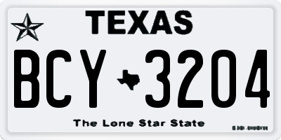 TX license plate BCY3204