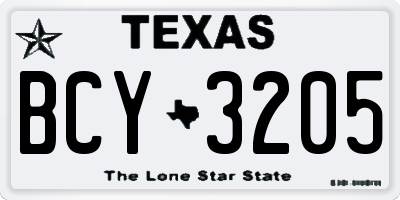 TX license plate BCY3205