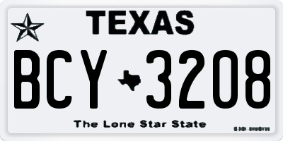 TX license plate BCY3208
