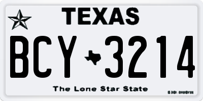 TX license plate BCY3214