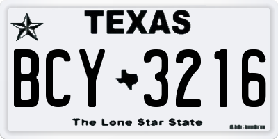 TX license plate BCY3216