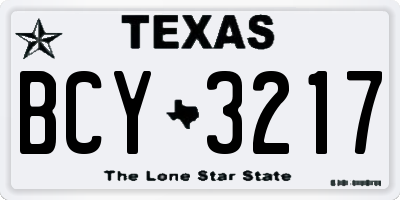 TX license plate BCY3217