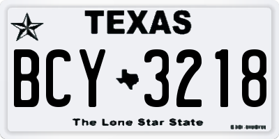 TX license plate BCY3218