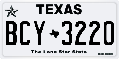 TX license plate BCY3220