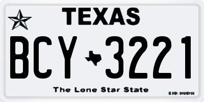 TX license plate BCY3221