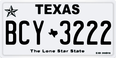 TX license plate BCY3222