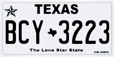 TX license plate BCY3223