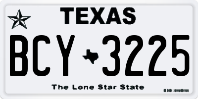 TX license plate BCY3225