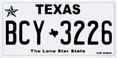 TX license plate BCY3226