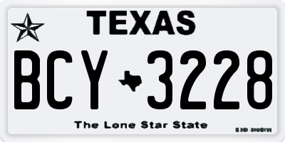TX license plate BCY3228