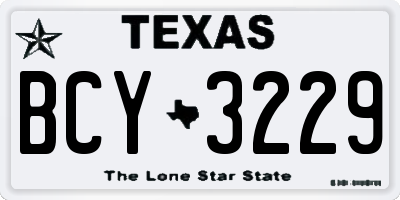 TX license plate BCY3229