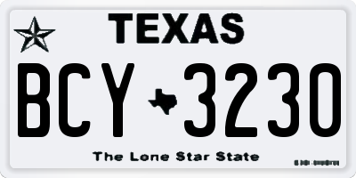 TX license plate BCY3230