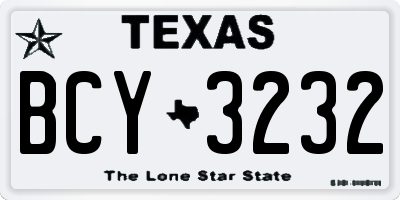 TX license plate BCY3232