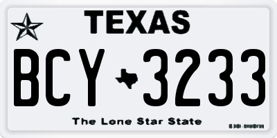 TX license plate BCY3233