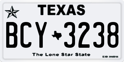 TX license plate BCY3238