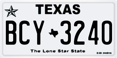 TX license plate BCY3240