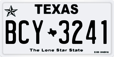 TX license plate BCY3241