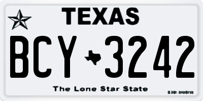 TX license plate BCY3242