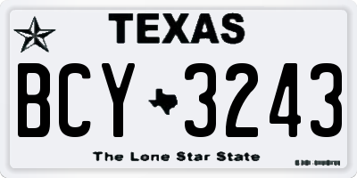 TX license plate BCY3243